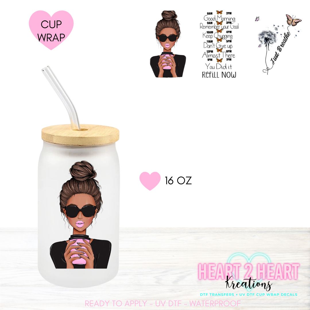 JUST BREATHE 16 OZ UV DTF CUP WRAP – Heart2Heart Kreations