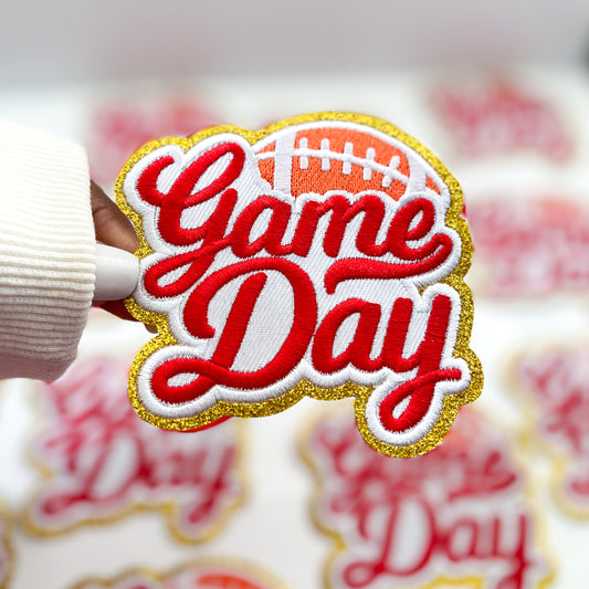 Red Game Day Football Patch
