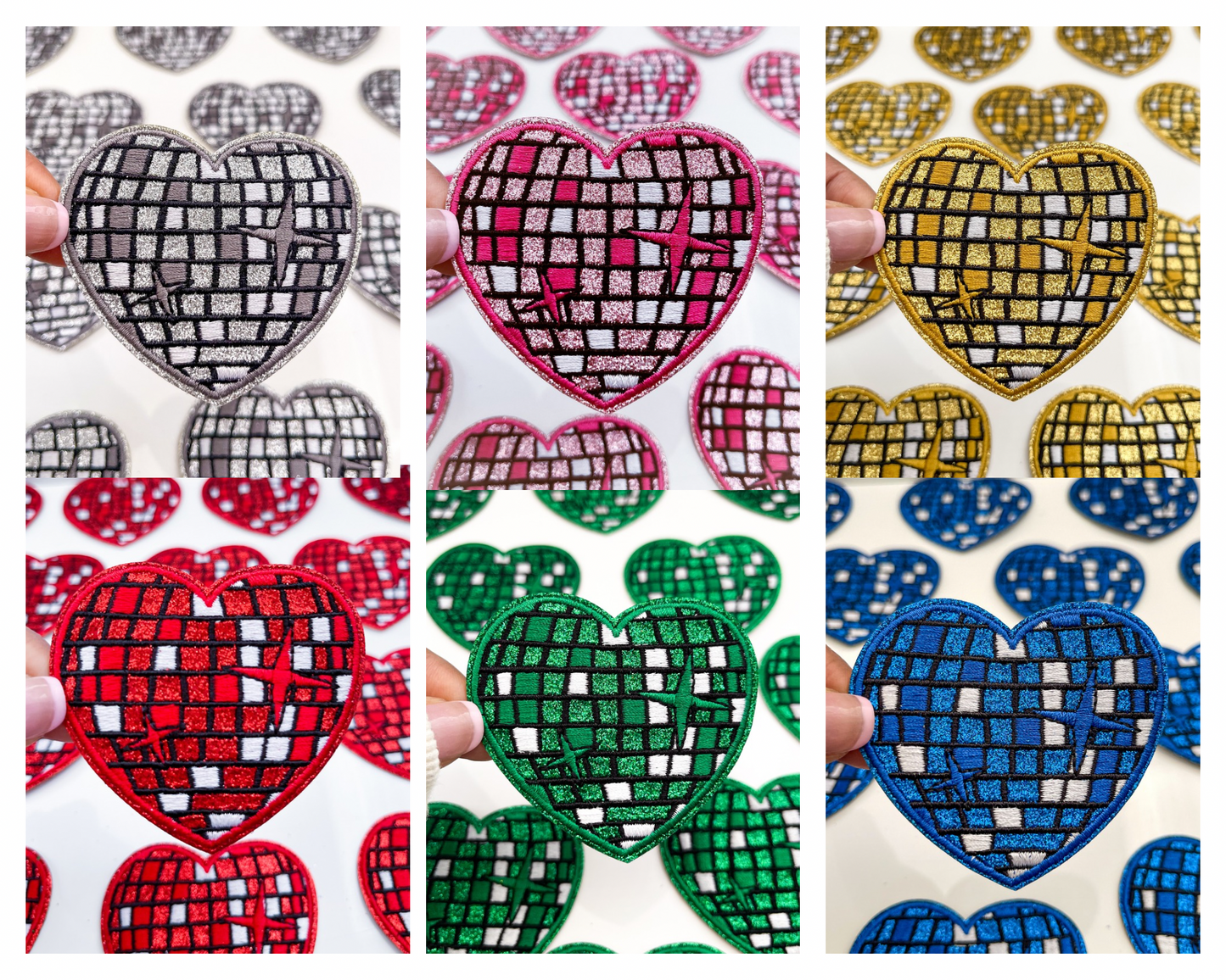 Disco Heart Embroidered Patch