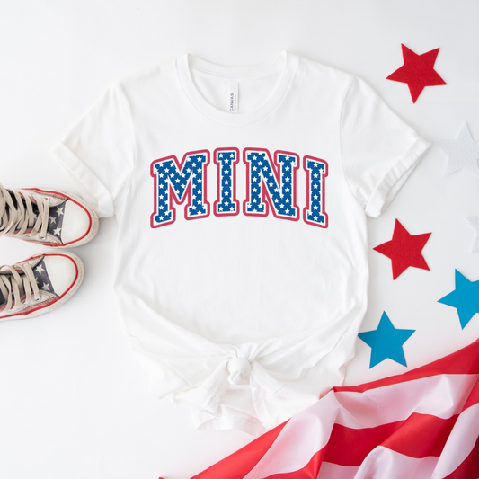 Mini White Stars 4th Of July Patriotic Tee