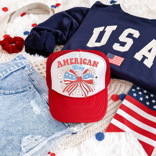 American Girly 4th Of July Trucker Hat