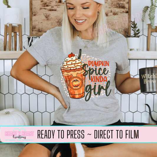 Pumpkin Spice Kinda Girl Full Color Transfer