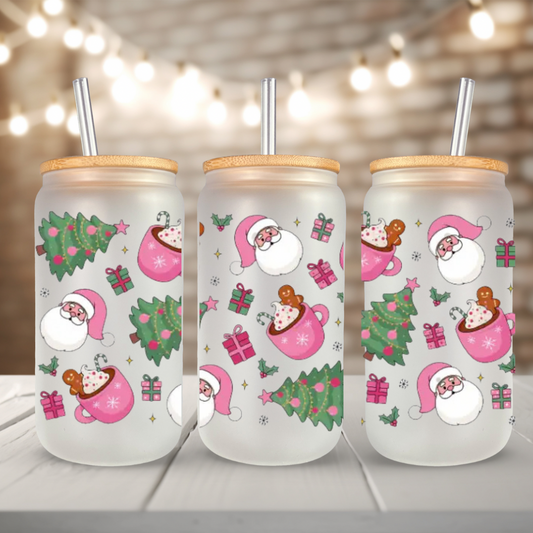 Pink Santa Hot Cocoa Cup Wrap