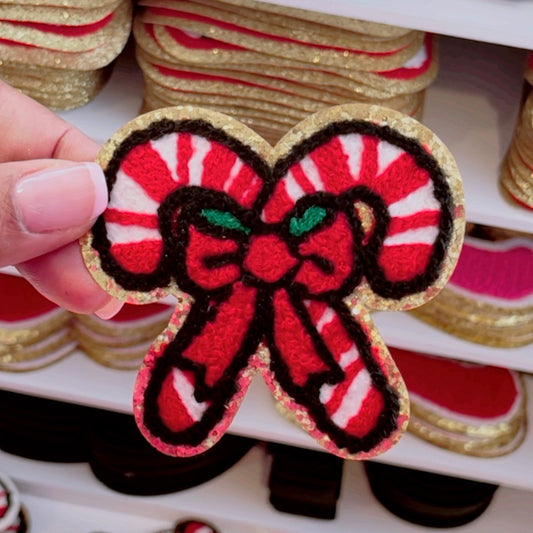 Candy Cane Chenille Patch