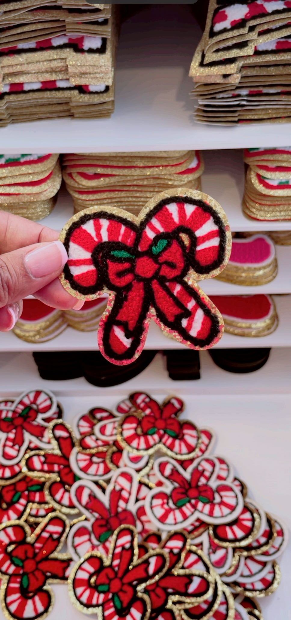 Candy Cane Chenille Patch