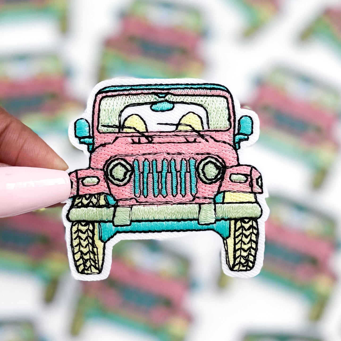 Girly Jeep Embroidered Patch