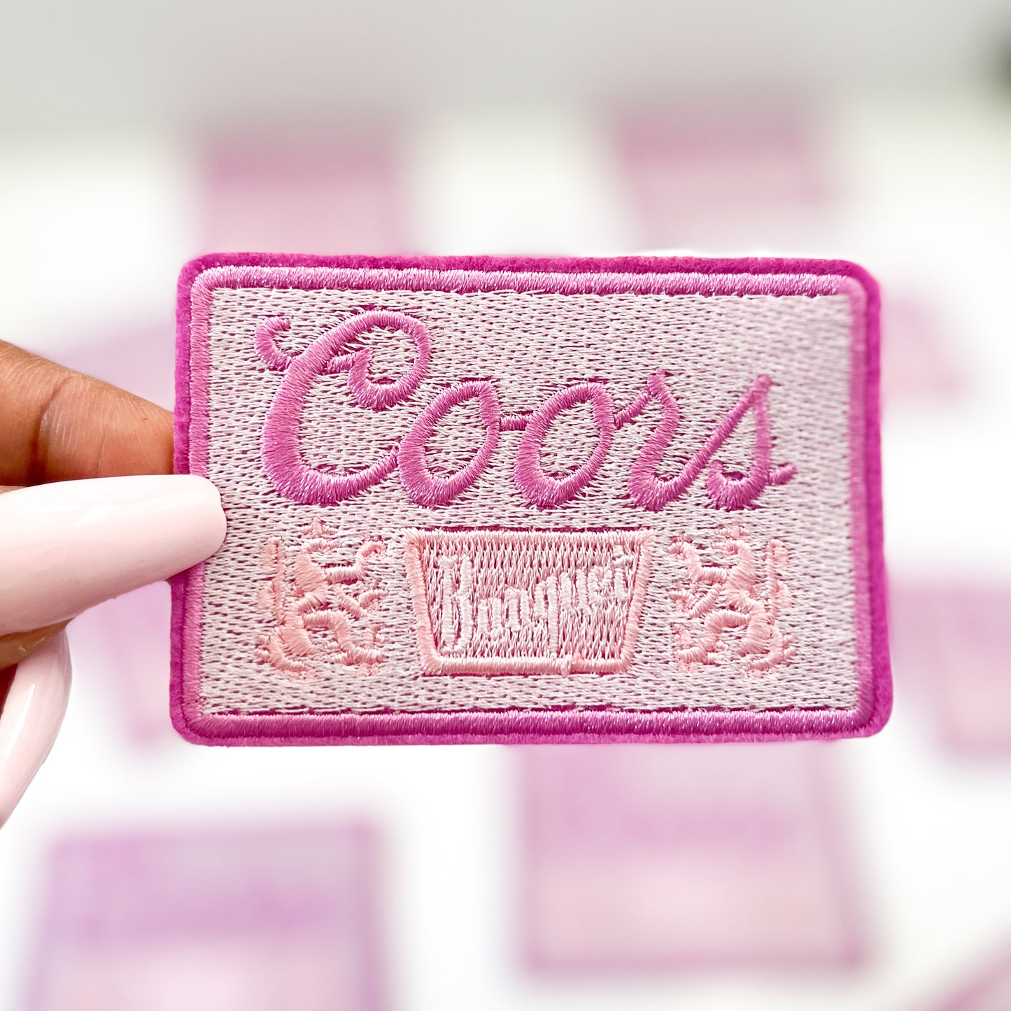 Pink Coors Embroidered Patch