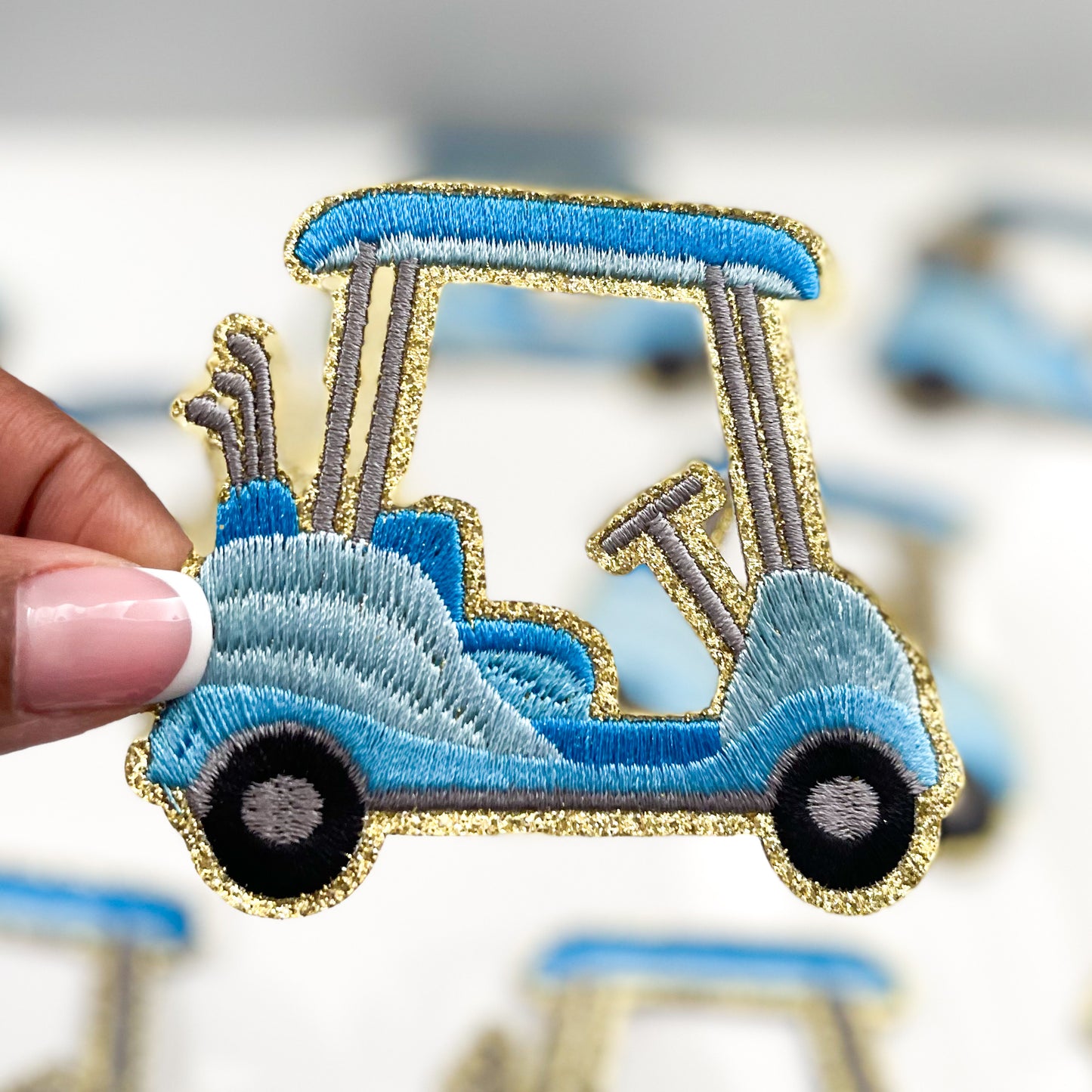 Blue Golf Cart Chenille Patch