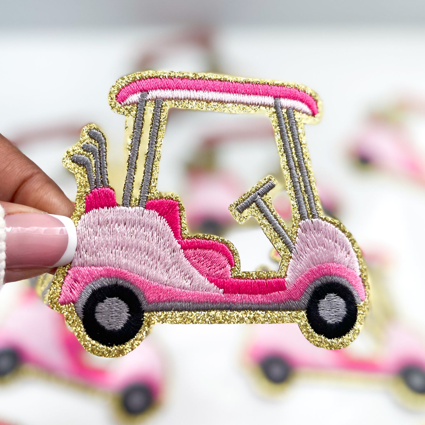 Pink Golf Cart Chenille Patch