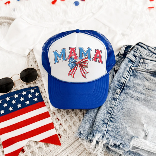 American MAMA Coquette Trucker Hat – Patriotic Edition