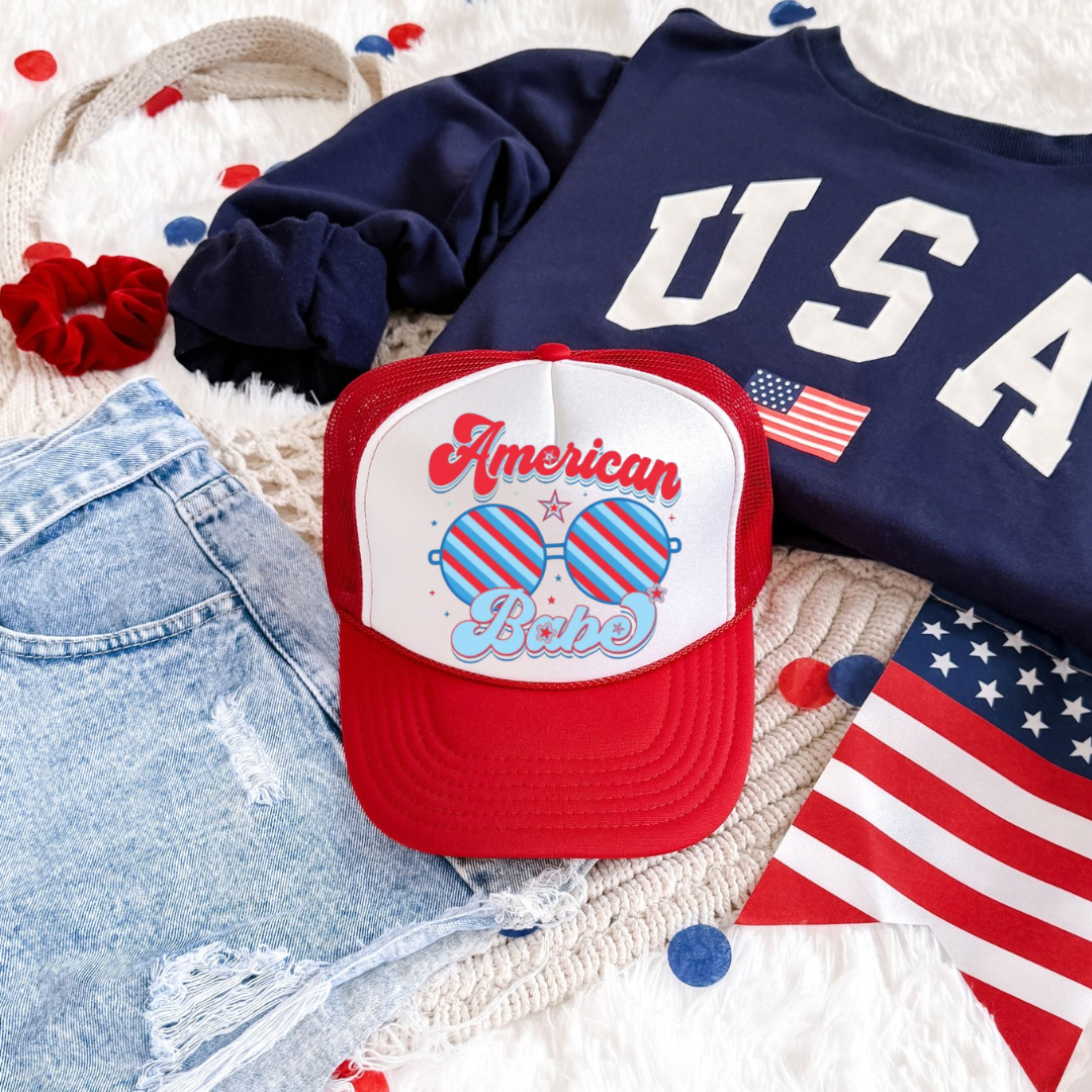 American Babe Sunglasses Patriotic Trucker Hat