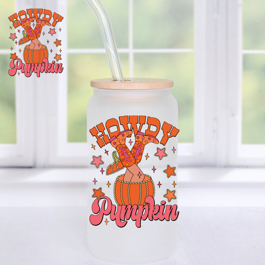 Howdy Pumpkin UV DTF Decal