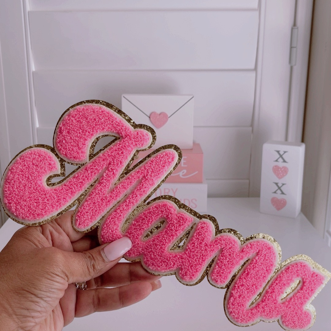 Light Pink Mama Chenille Patch