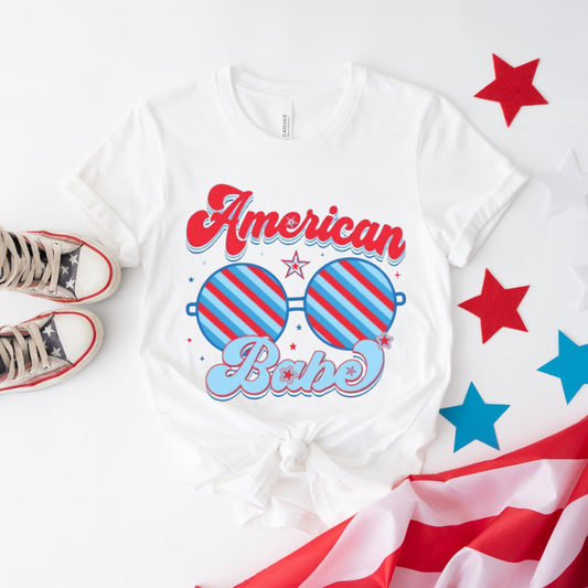American Babe Sunglasses 4th Of July T-Shirt - Cute & Patriotic Tee